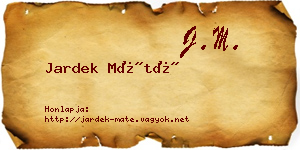 Jardek Máté névjegykártya