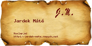 Jardek Máté névjegykártya